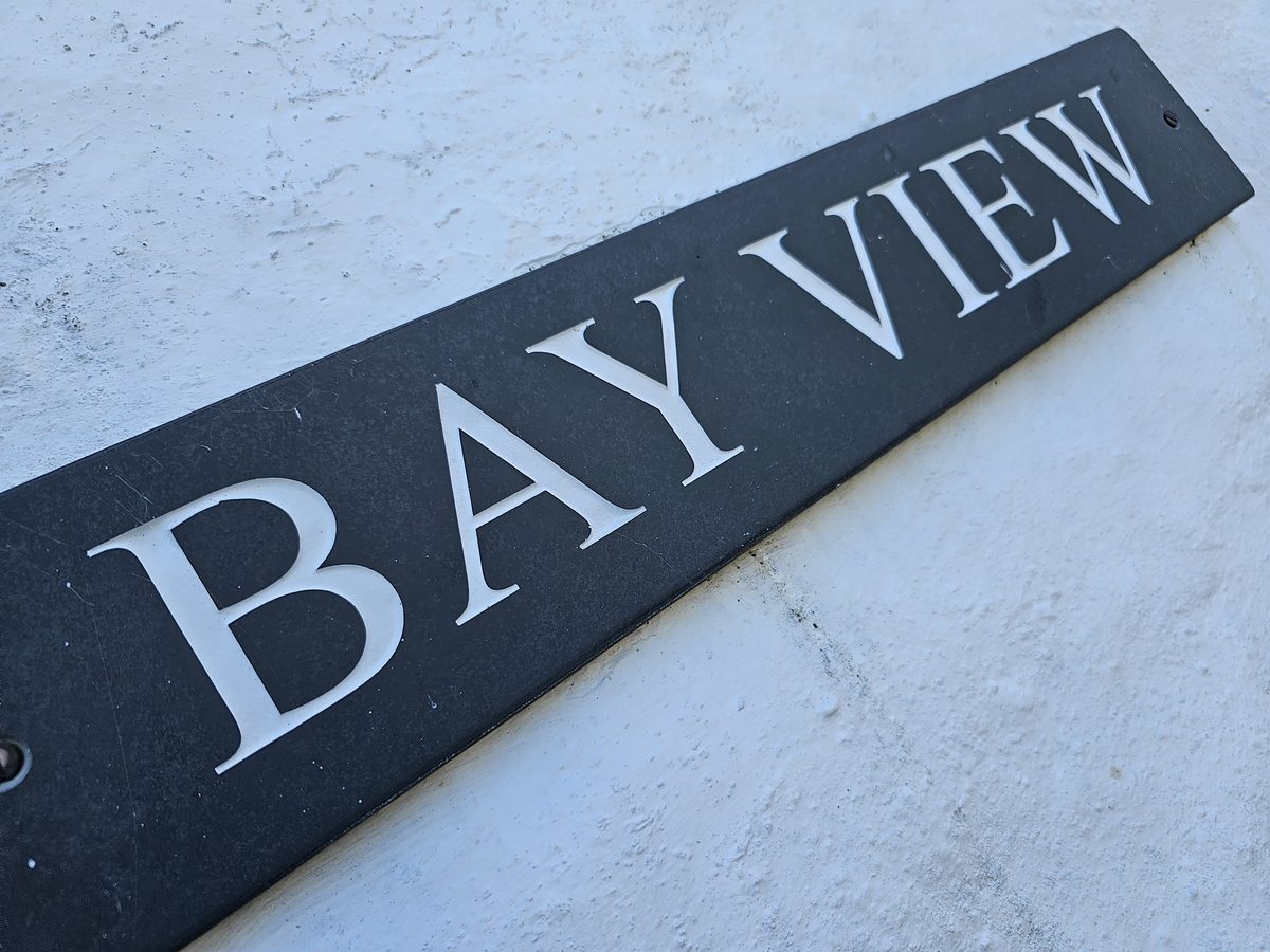The Bay View house sign