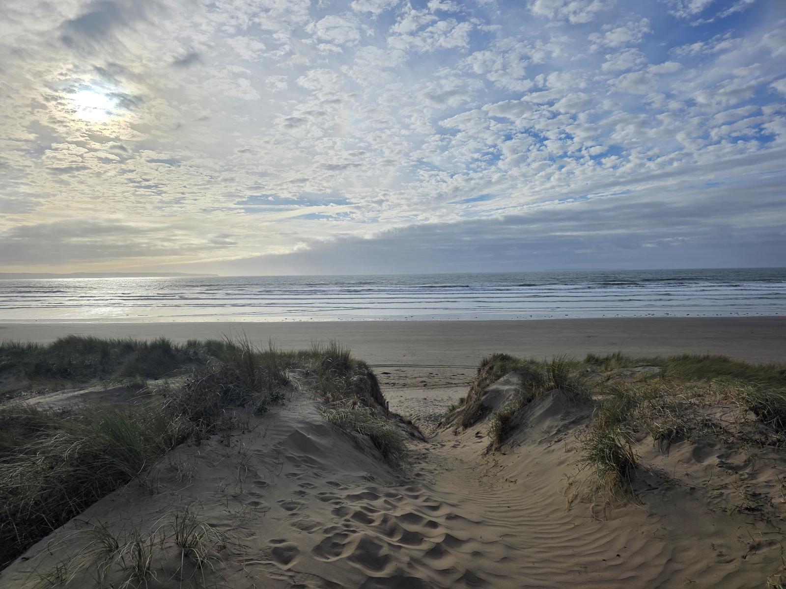 A dune path leading down to the open sands at Saunton