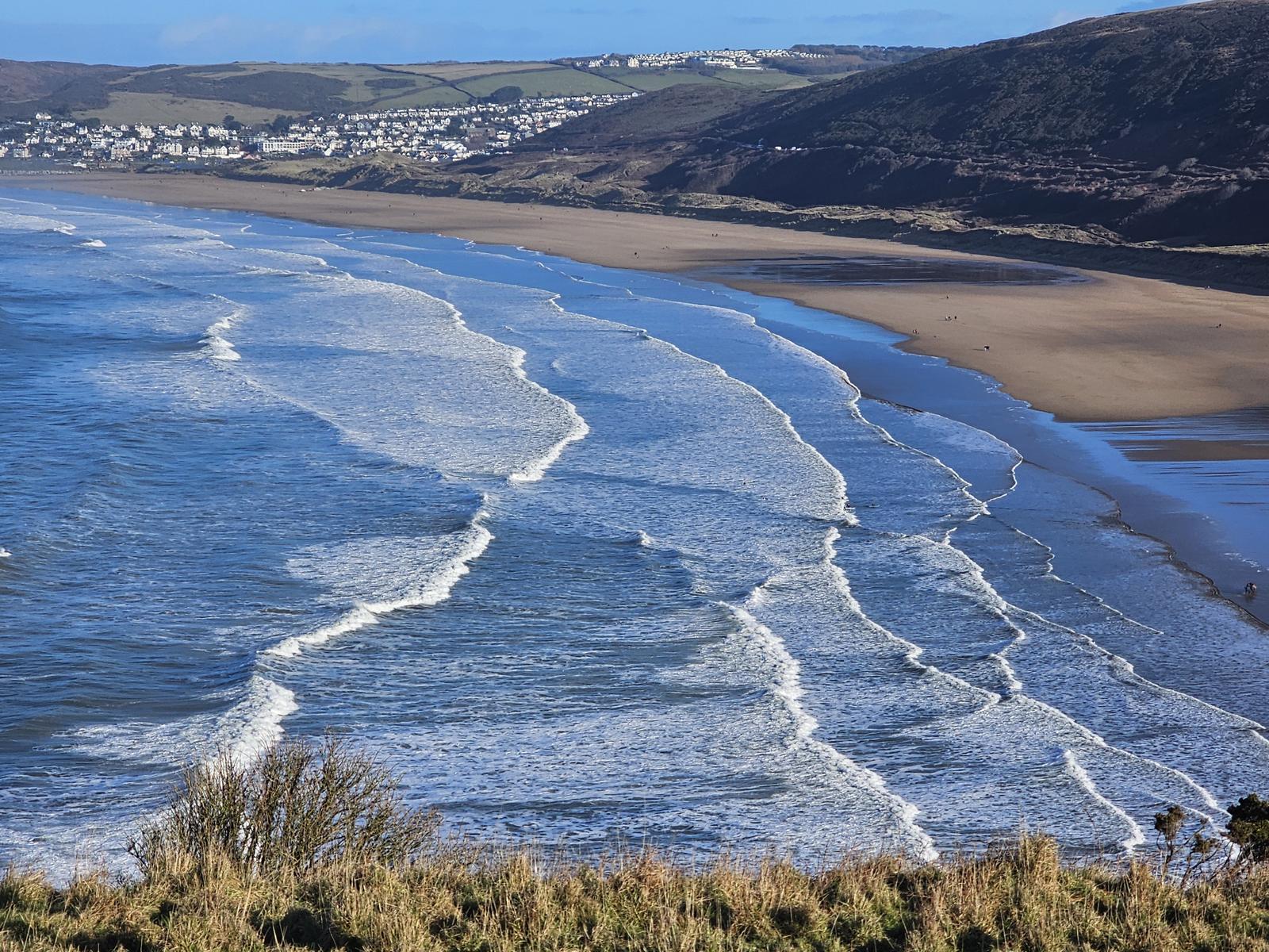 The sweep of sand from Putsborough towards Woolacombe village